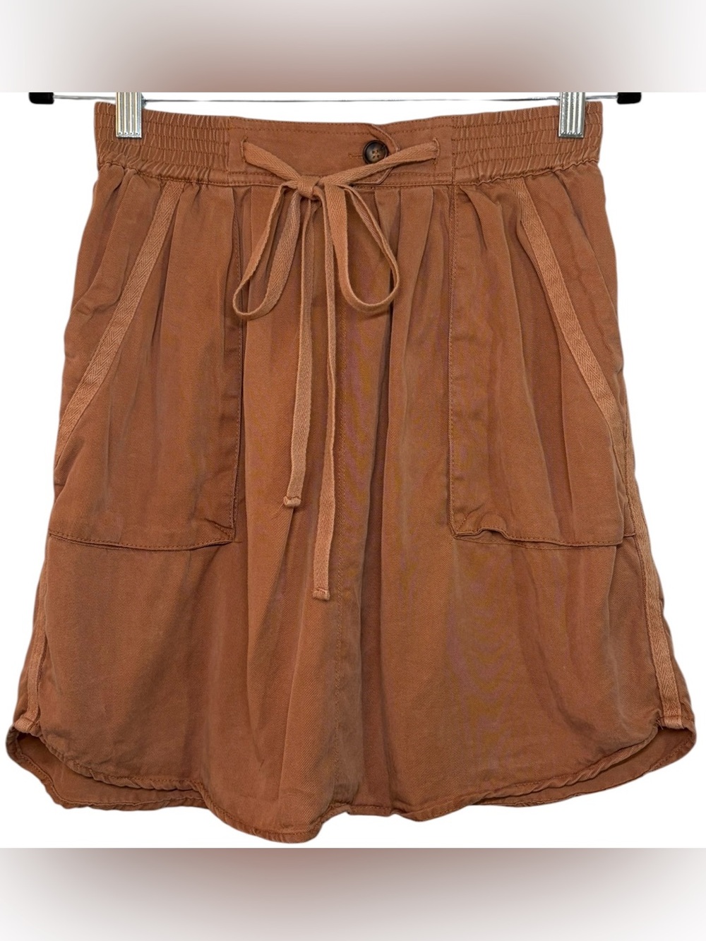 Maeve Anthropologie Utility Cargo Mini Skirt Rust Terracotta Size XS Safari Boho